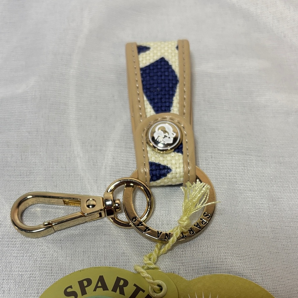 Spartina 449 Navy and Beige Keychain - Picture 3 of 4